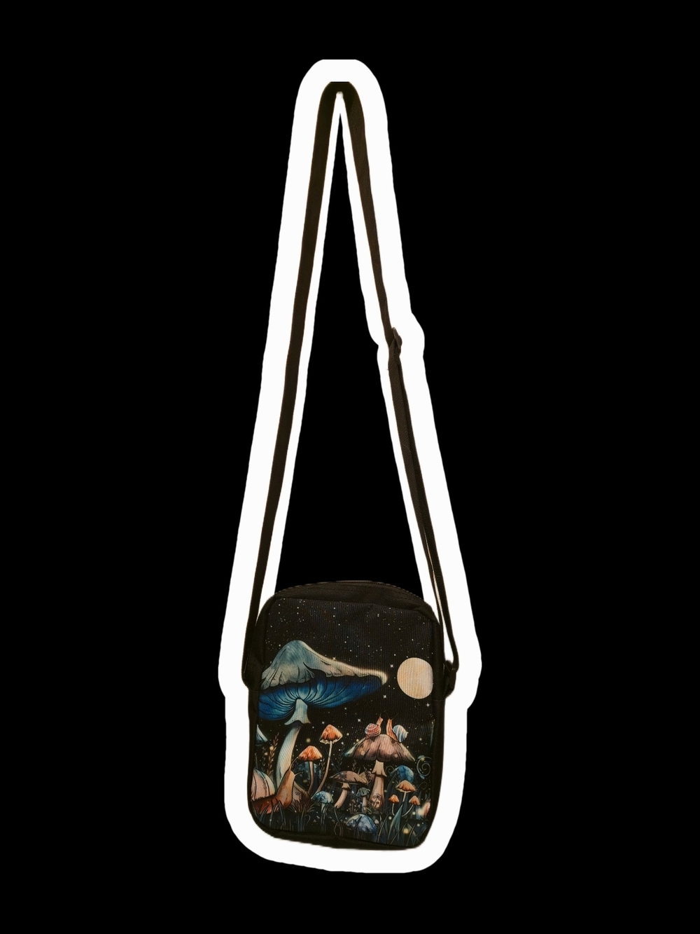 Mushroom Snails Nightscape Crossbody Bag